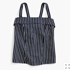 Point Sur Turnover top in striped linen-cotton